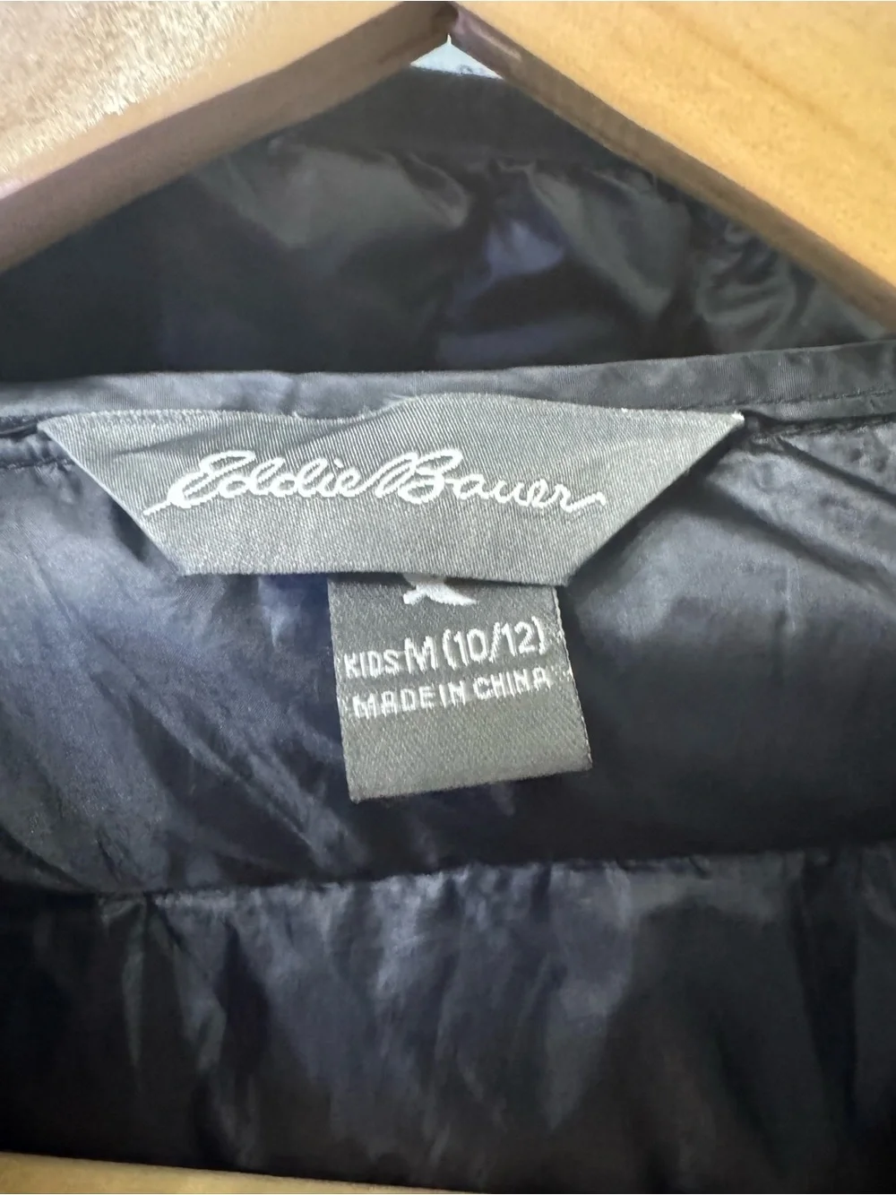 Eddie Bauer Kids Black Hooded Packable Puffer Jacket
